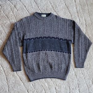 Burtons UK VINTAGE Men's Crewneck oversized Sweater - Charcoal and Midnight